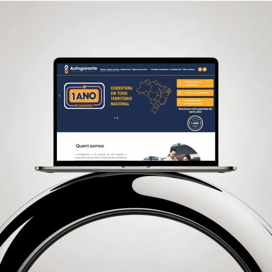 Versão para desktop do site Autogarante, layout responsivo criado pela Agência Kanka