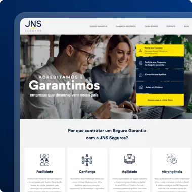 Site desenvolvido para JNS Seguros pela Agência Kanka