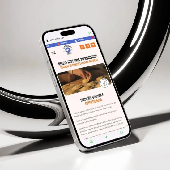 Versão mobile do site Pieroguishop, desenvolvida pela Agência Kanka