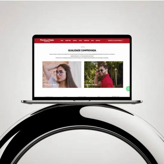 Versão para desktop do site Ponto de Visão, layout responsivo criado pela Agência Kanka