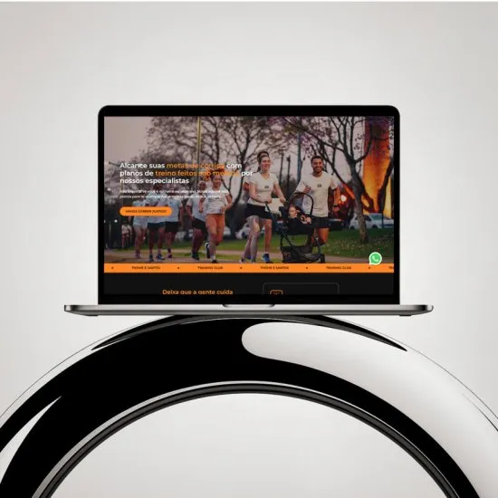 Versão para desktop do site Training Club, layout responsivo criado pela Agência Kanka