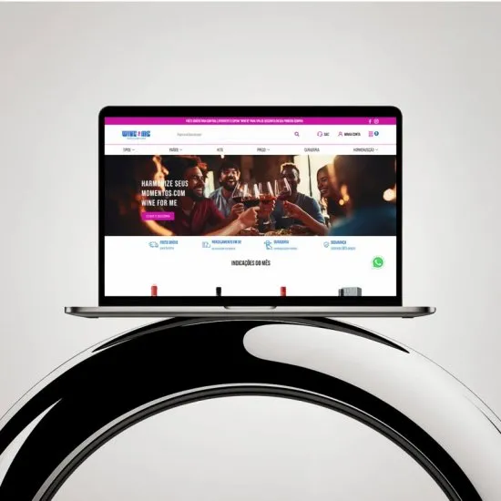 Versão para desktop do site Wine for me, layout responsivo criado pela Agência Kanka